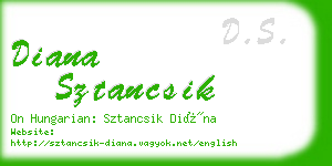 diana sztancsik business card